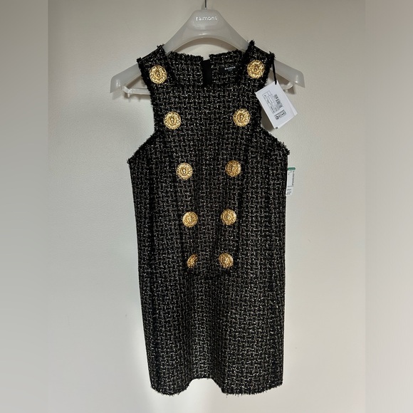 NWT Balmain A-line Round-Neck Woven Mini Dress - Picture 7 of 16